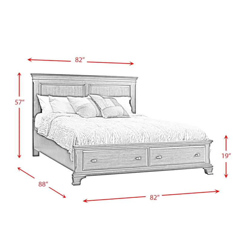 Canton Cherry King Storage Bed