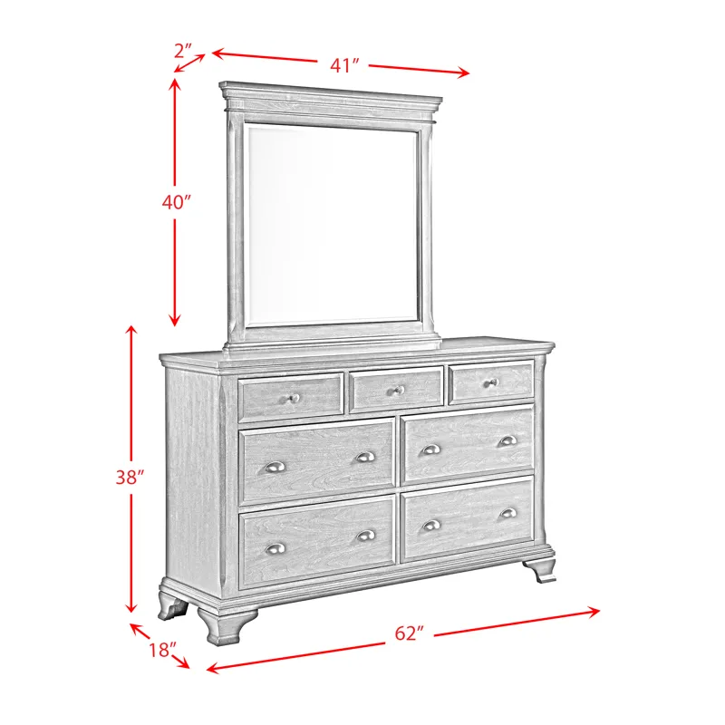 Canton Cherry Dresser & Mirror Set