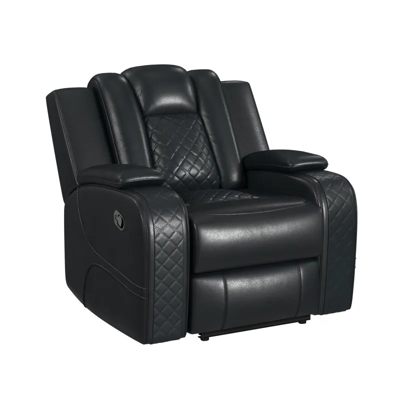 Carlo Motion Recliner in Pebble Black