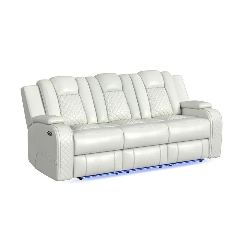 Carlo Power Motion Sofa with Power Headrest, Dropdown Table, Power strip, led and reading light in P
