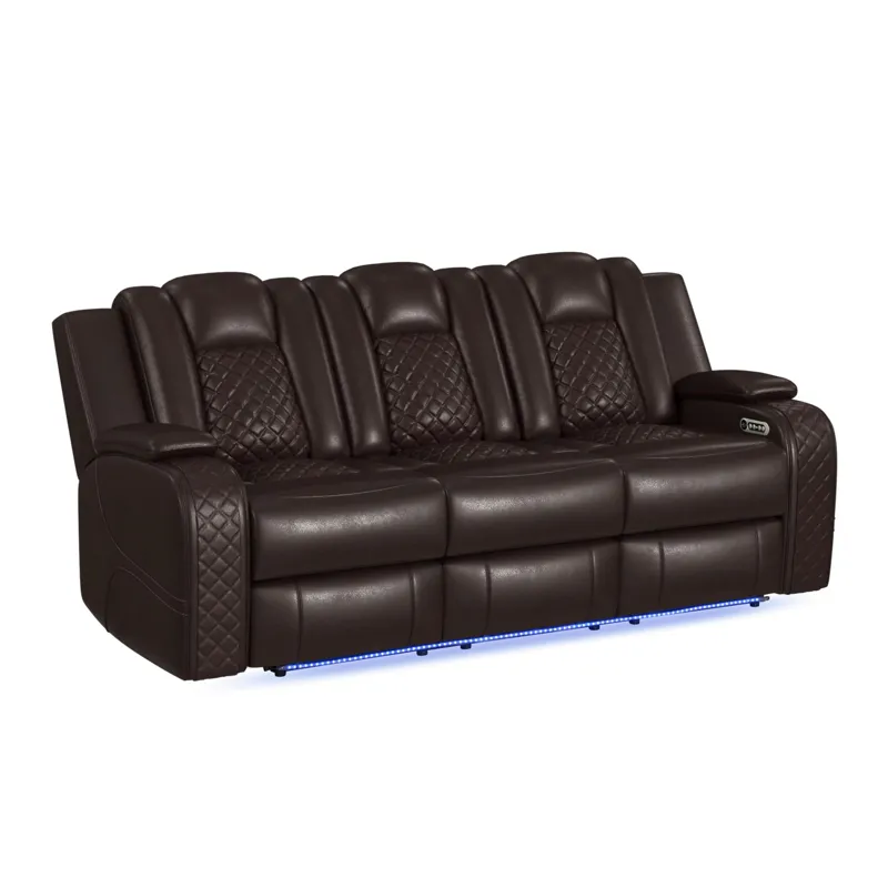 Carlo Power Motion Sofa with Power Headrest, Dropdown Table, Power strip, led and reading light in P