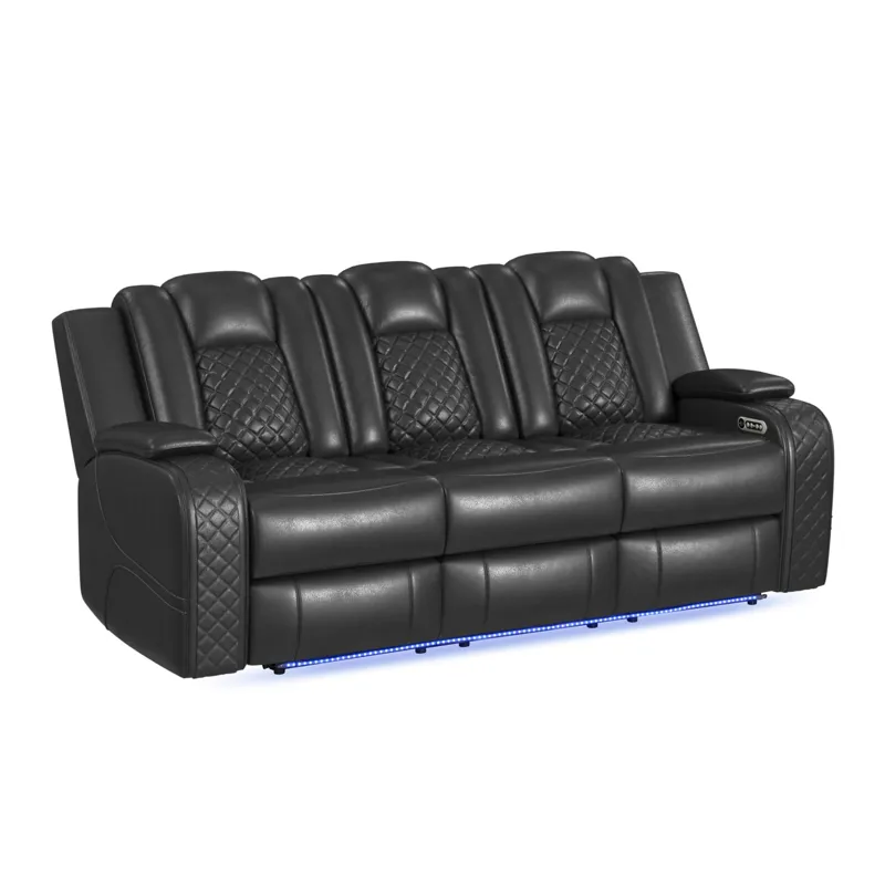 Carlo Power Motion Sofa with Power Headrest, Dropdown Table, Power strip, led and reading light in P