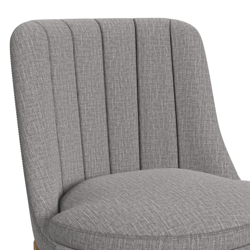 Carmen Swivel Bar Stool with Light Grey Fabric in Natural (2 Per Carton)