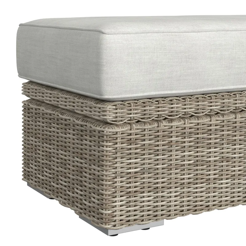 Carmona Ottoman - Natural and Olefin Beige