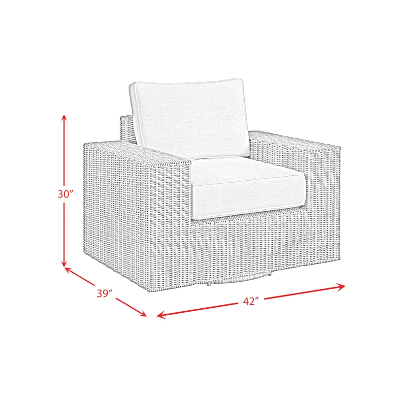 Carmona Swivel Chair - Natural and Olefin Beige