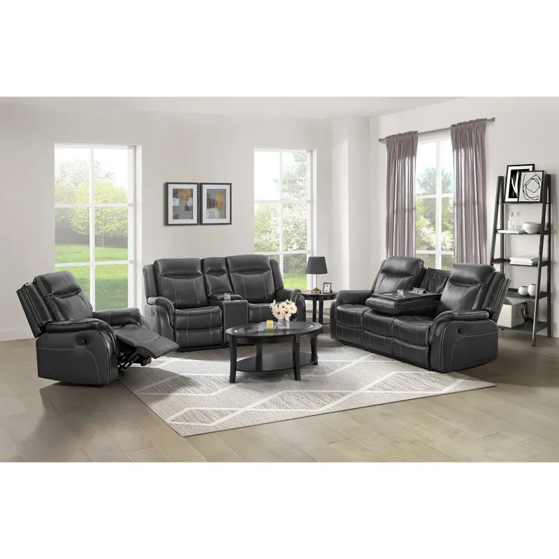 Carrera Motion Glider Sofa with Dropdown in Grey