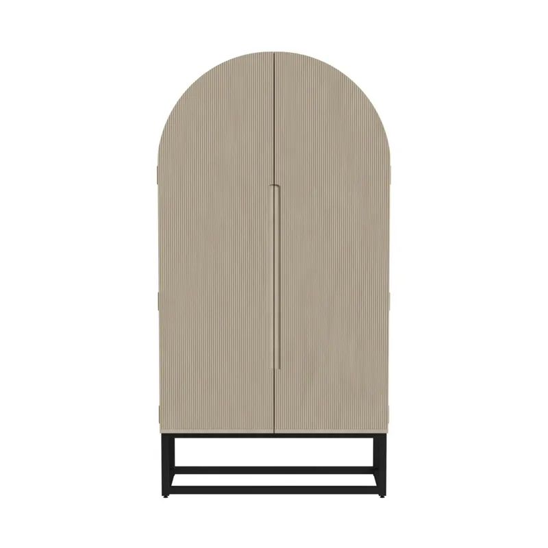 Caspian Bookcase in Rustic Natural with Metal Base