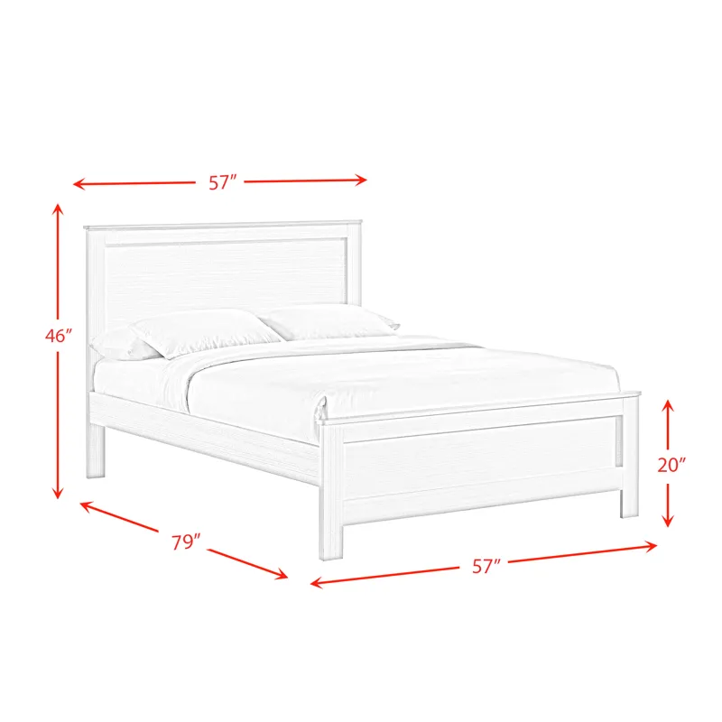 Catalina Full Panel Bed White