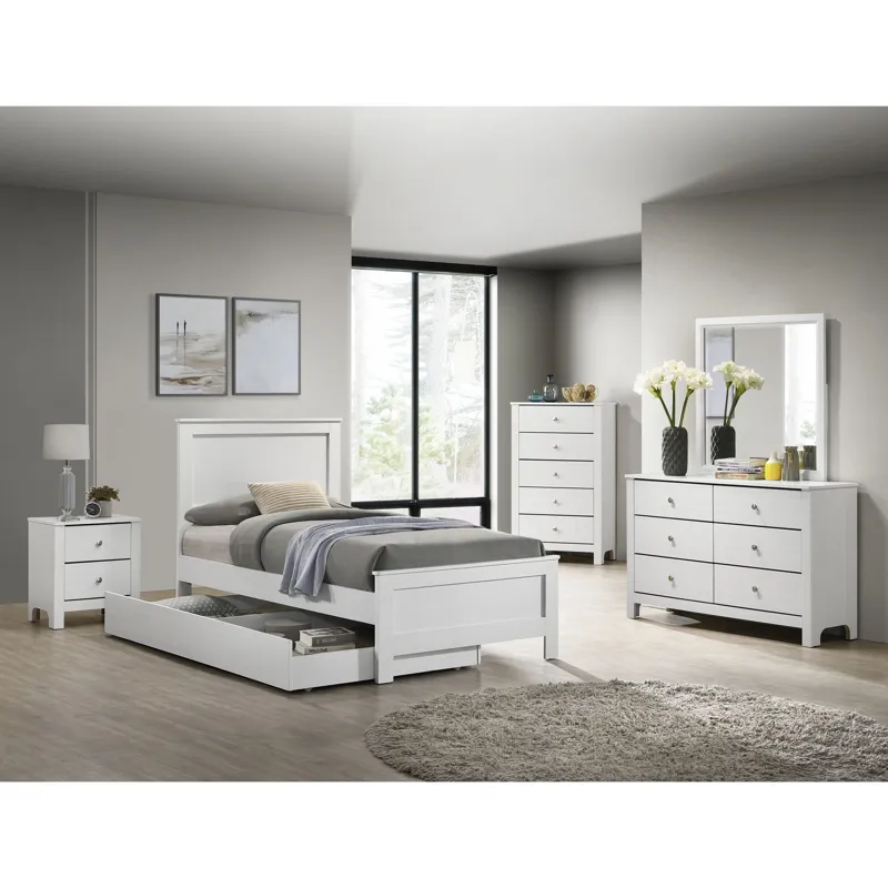 Catalina Twin Panel Bed White