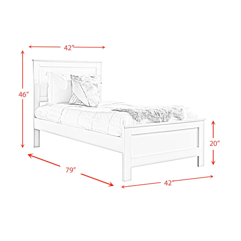 Catalina Twin Panel Bed White
