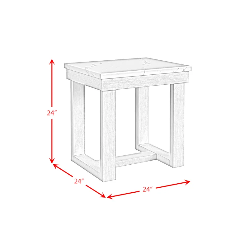 Catilin End Table in Brushed White
