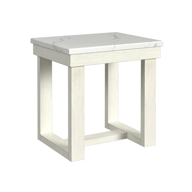 Catilin End Table in Brushed White