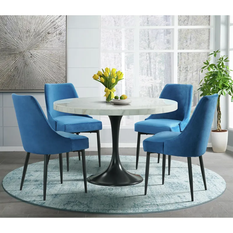 Celeste Dining Side Chair w/Blue Fabric (2 Per Carton)
