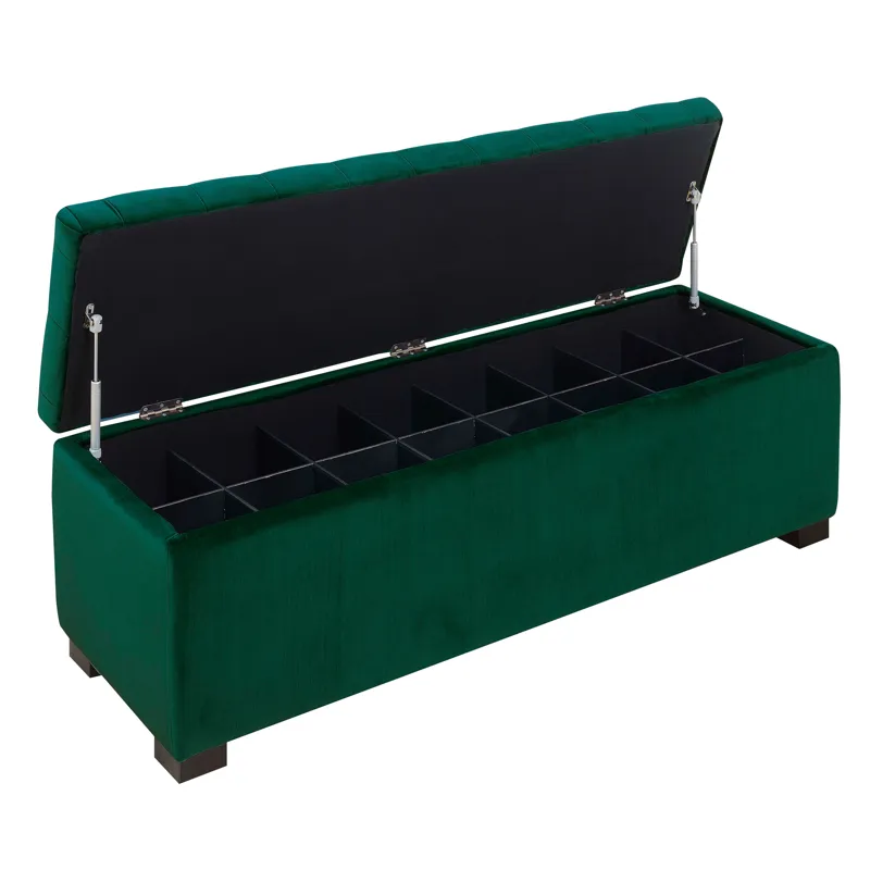Chandler 1668 Shoe Storage Bench Broadway Emerald