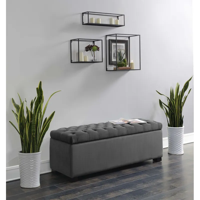 Chandler 1668 Shoe Storage Bench Broadway Grey