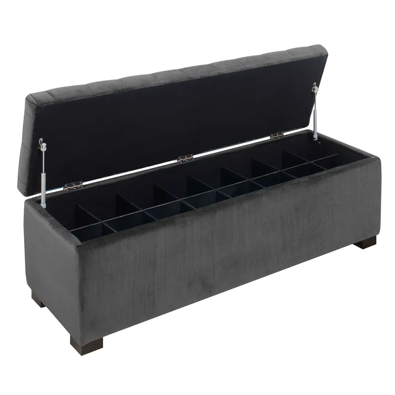Chandler 1668 Shoe Storage Bench Broadway Grey