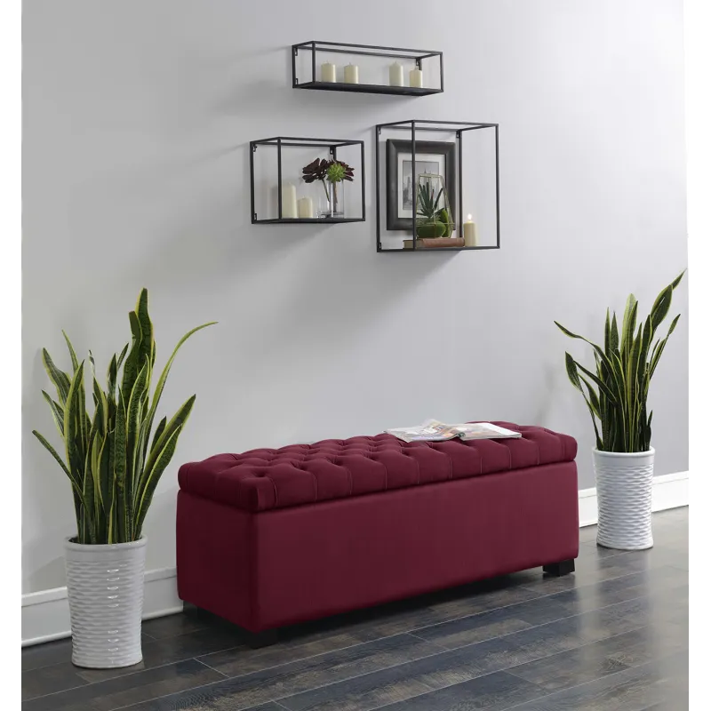 Chandler 1668 Shoe Storage Bench Broadway Red
