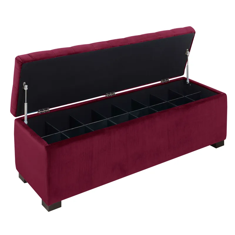 Chandler 1668 Shoe Storage Bench Broadway Red