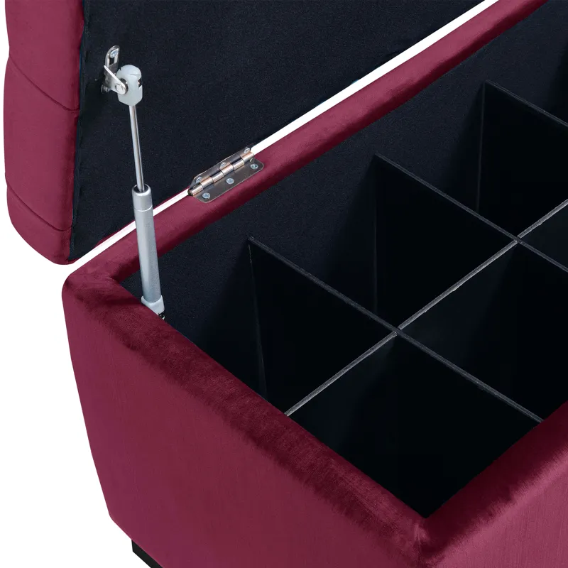 Chandler 1668 Shoe Storage Bench Broadway Red