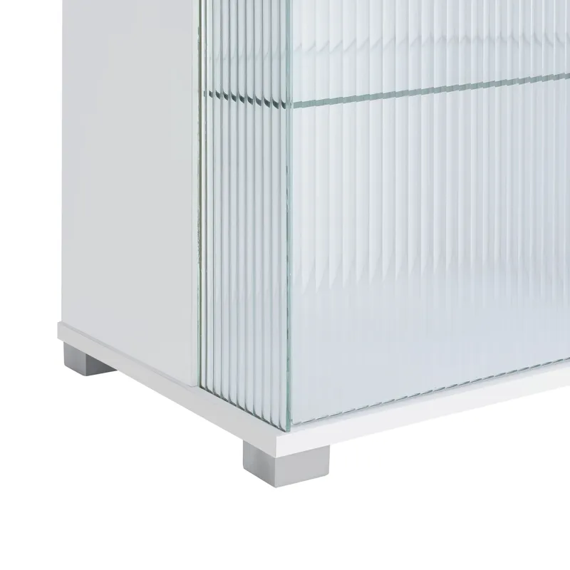 Chandra 70\" TV Stand with LED in Glossy White