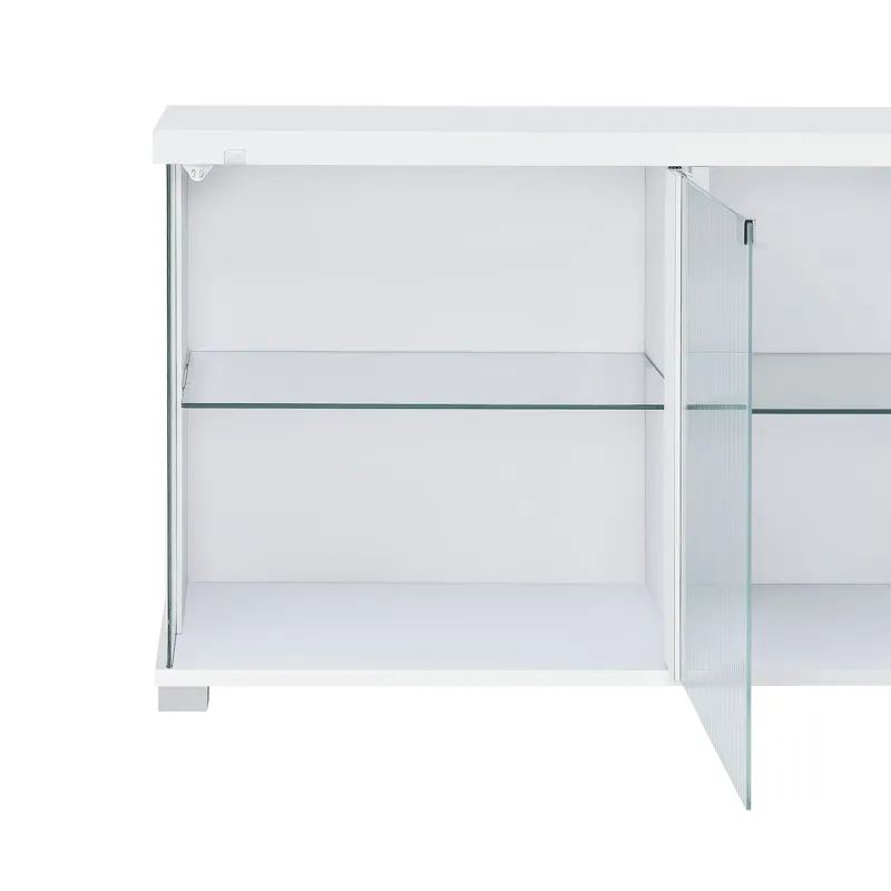 Chandra 70\" TV Stand with LED in Glossy White