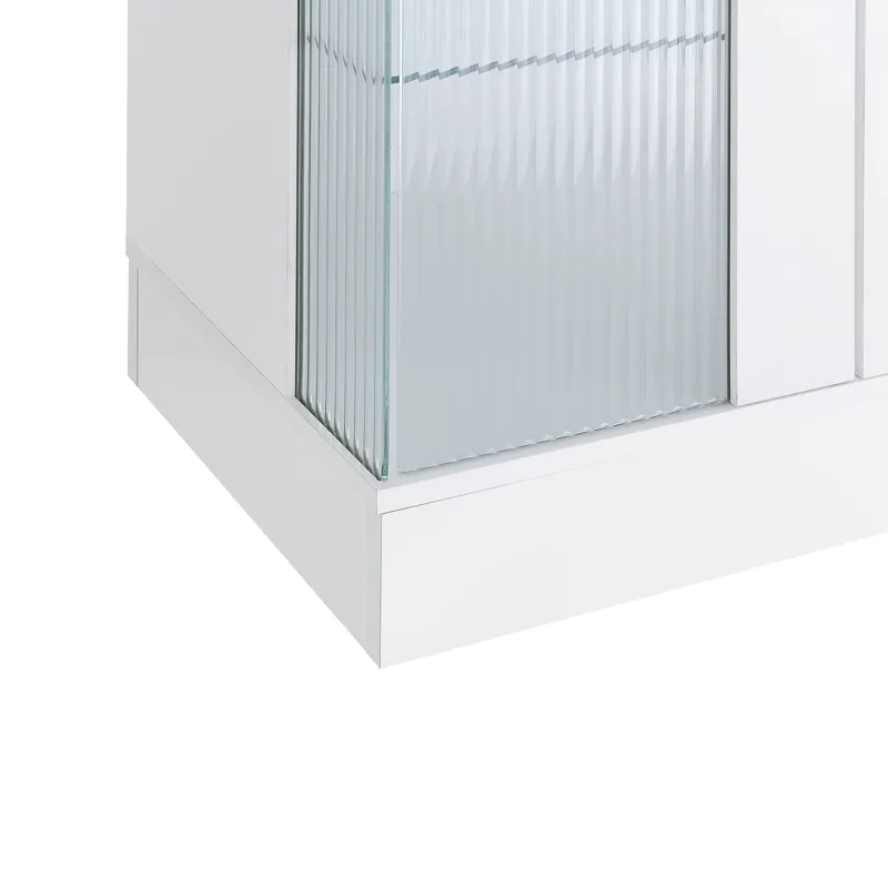 Chandra Entertainment Unit with LED in Glossy White