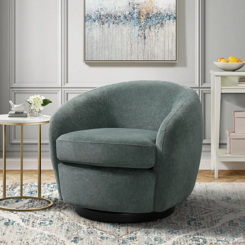 Chanel Swivel Chair in Bristo Teal