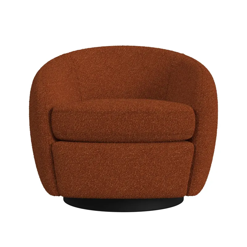 Chanel Swivel Chair in 8077 Boucle Orange & Espresso