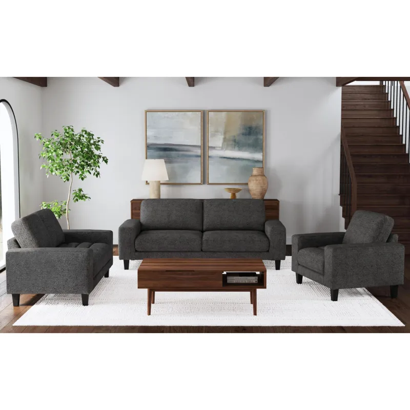 Cheetah Sofa in Furiosa Charcoal with Black Plastic Legs