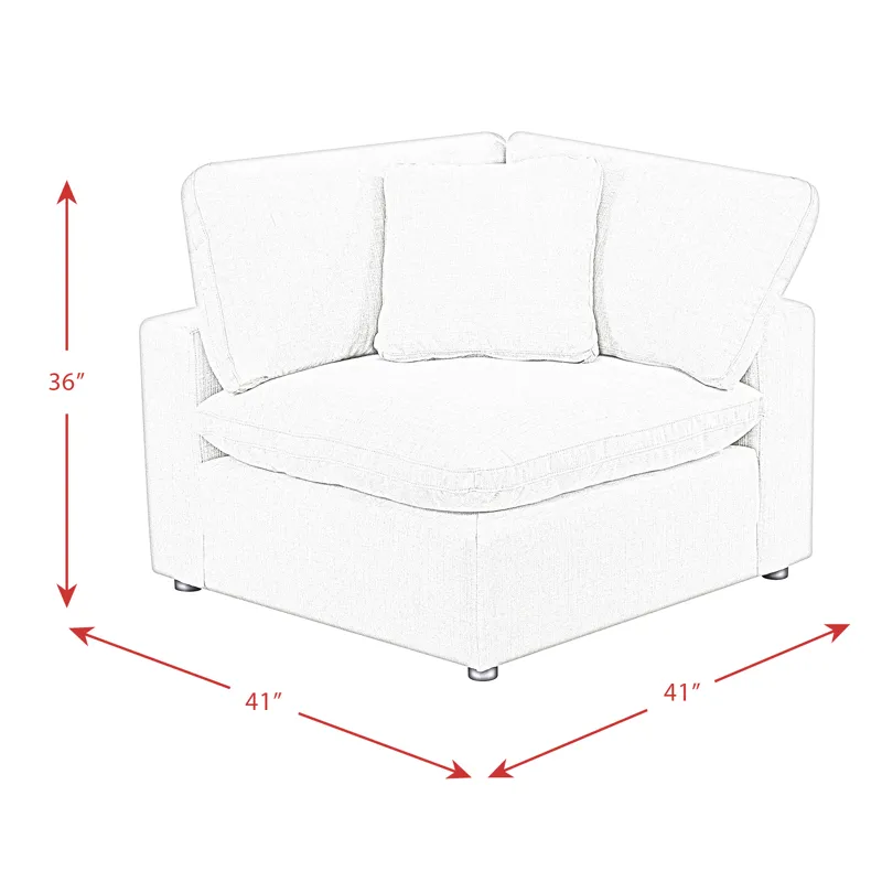 Cloud 9 Sectional Corner W/Pillows In Garrison Hemp