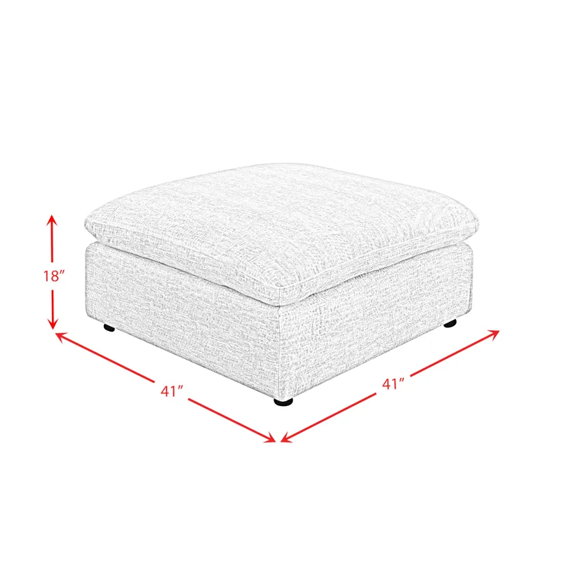 Cloud 9 Ottoman in Zaftag Dove