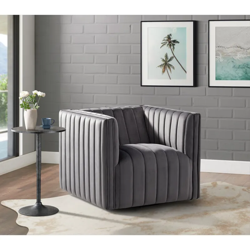 Cobra Swivel Chair in Mercer Granite (ISTA 3)
