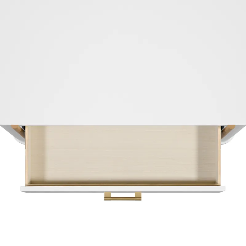 Colette 3-Drawer Dresser in White With Natural Base/Post - 3A