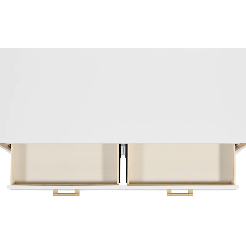 Colette 6-Drawer Dresser in White With Natural Base/Post - 3A
