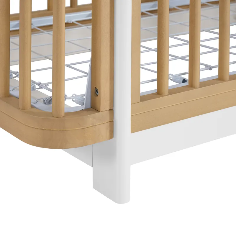Colette Crib In Natural with White Base/Post-3A