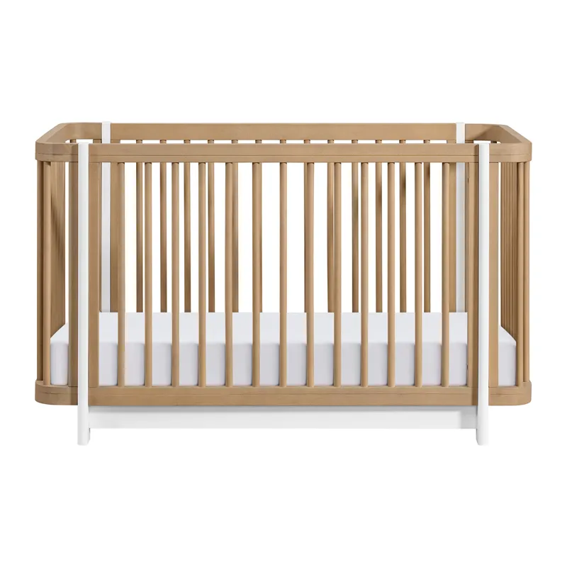 Colette Crib In Natural with White Base/Post-3A