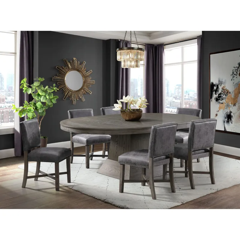 Collins Dining Table Complete in Grey