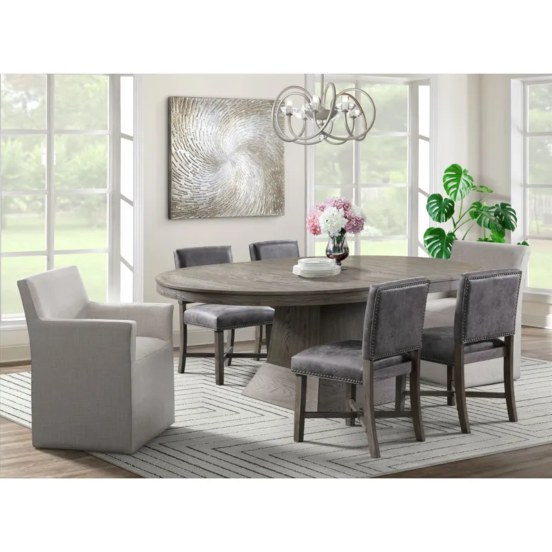 Collins Dining Arm Chair W/ Heirloom Taupe Fabric
