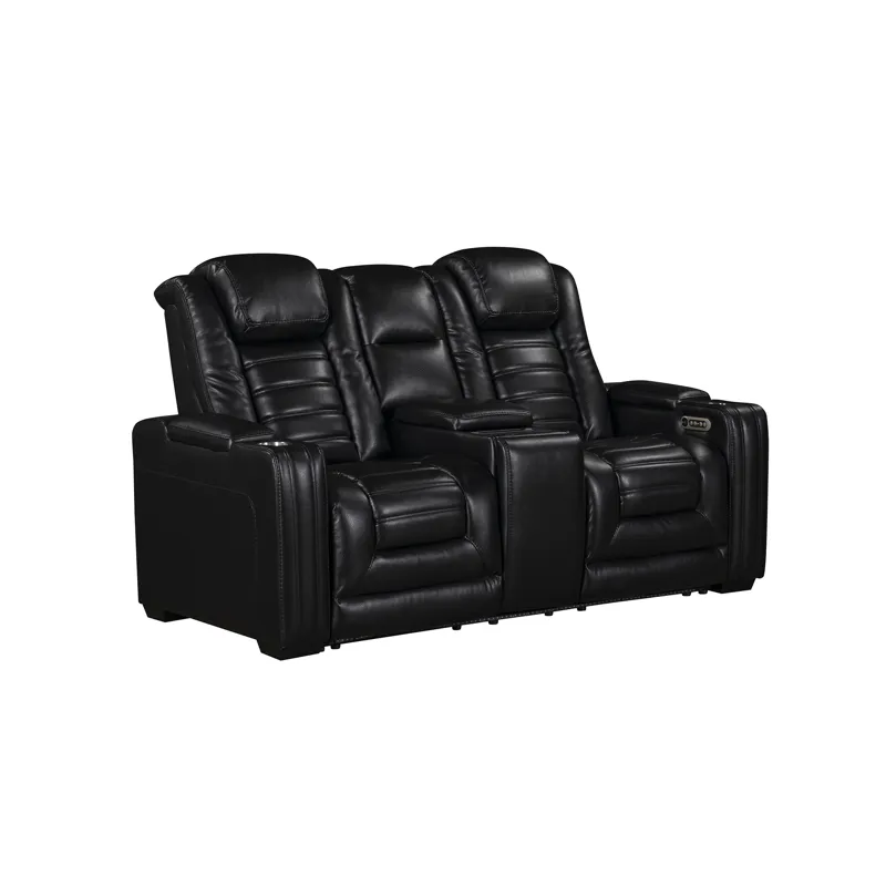 Commander Power Motion Loveseat with Power Headrest, LED Console, wireless charger and power foldout
