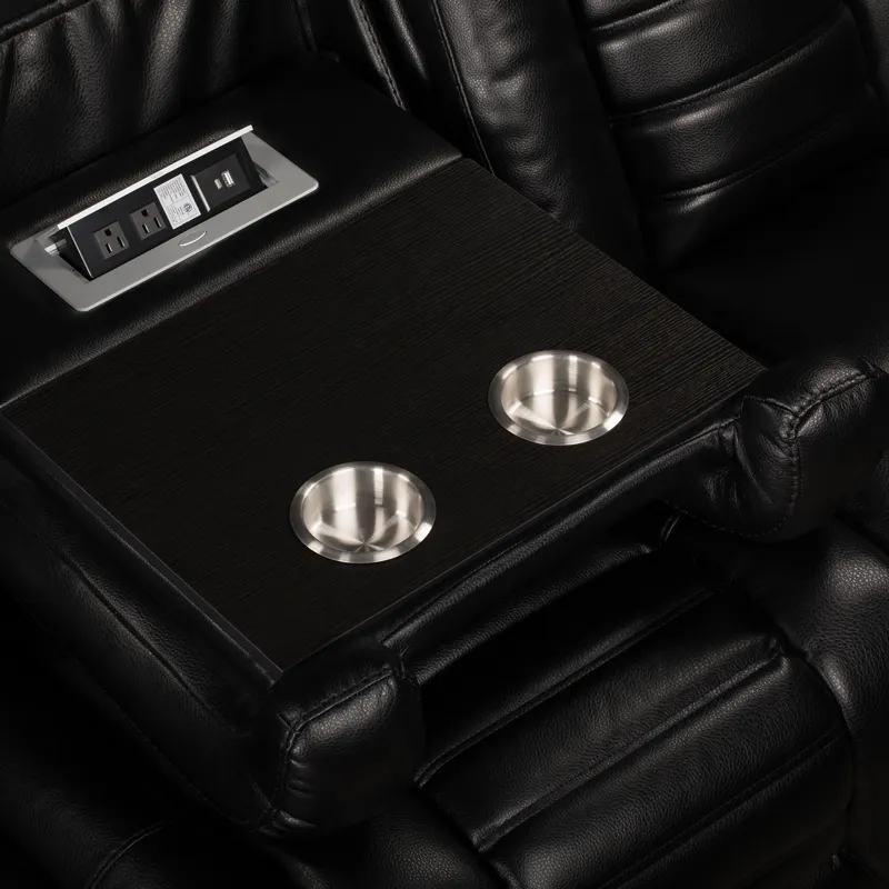 Commander Power Motion Sofa with Power Headrest, LED, DDT, reading light and PWS in Pebble Black