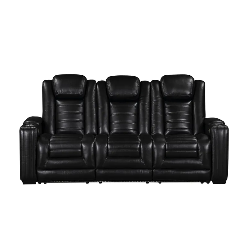 Commander Power Motion Sofa with Power Headrest, LED, DDT, reading light and PWS in Pebble Black