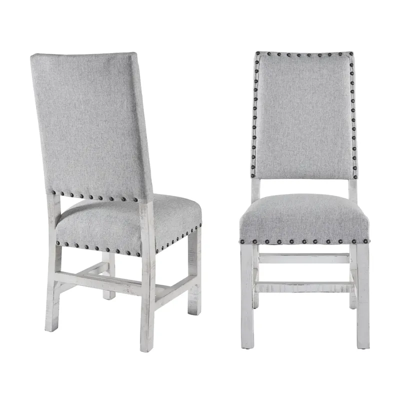 Condesa White Fabric Back Side Chair (2 PER PACK)