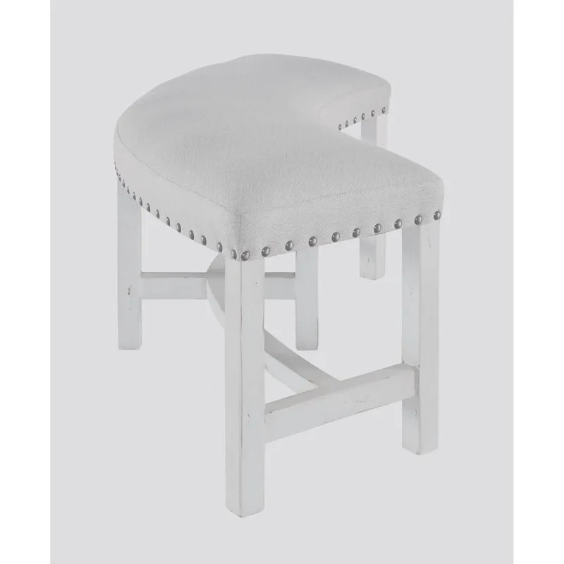 Condesa White Round Bench