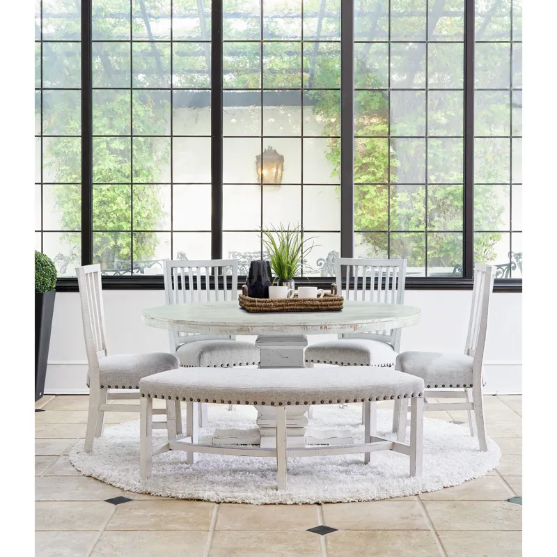 Condesa White Round Bench
