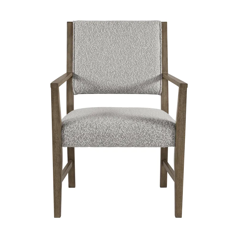 Conner Dining Arm Chair with Light Grey Boucle Fabric in Oak (2 Per Carton)