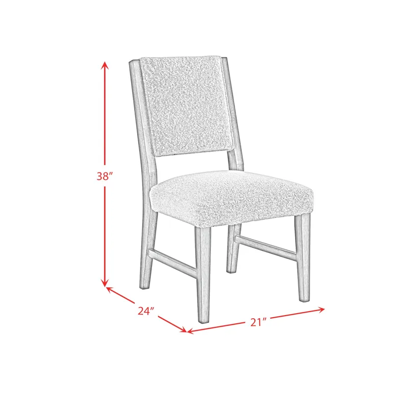 Conner Dining Side Chair with Light Grey Boucle Fabric in Oak (2 Per Carton)