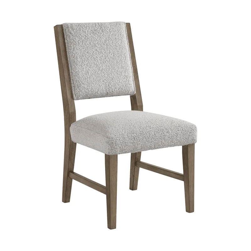 Conner Dining Side Chair with Light Grey Boucle Fabric in Oak (2 Per Carton)