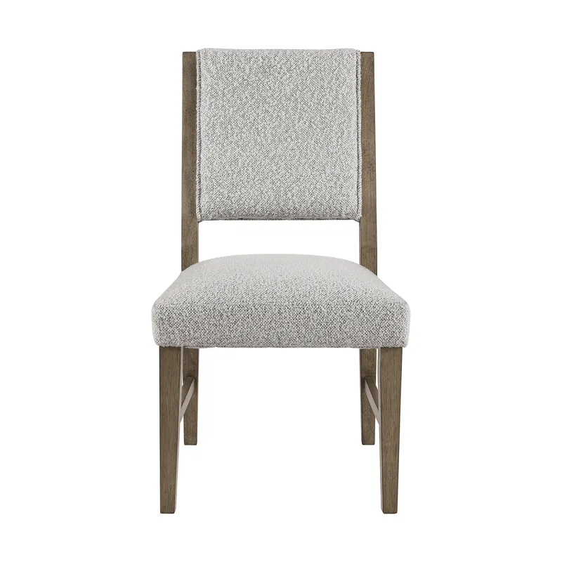 Conner Dining Side Chair with Light Grey Boucle Fabric in Oak (2 Per Carton)