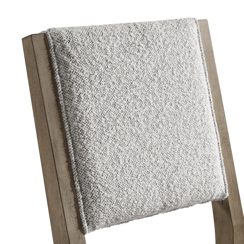 Conner Dining Side Chair with Light Grey Boucle Fabric in Oak (2 Per Carton)