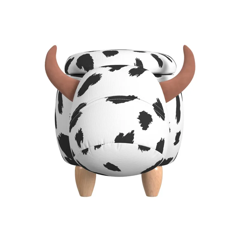 Animal Stools Cow Storage Stool in White and Black